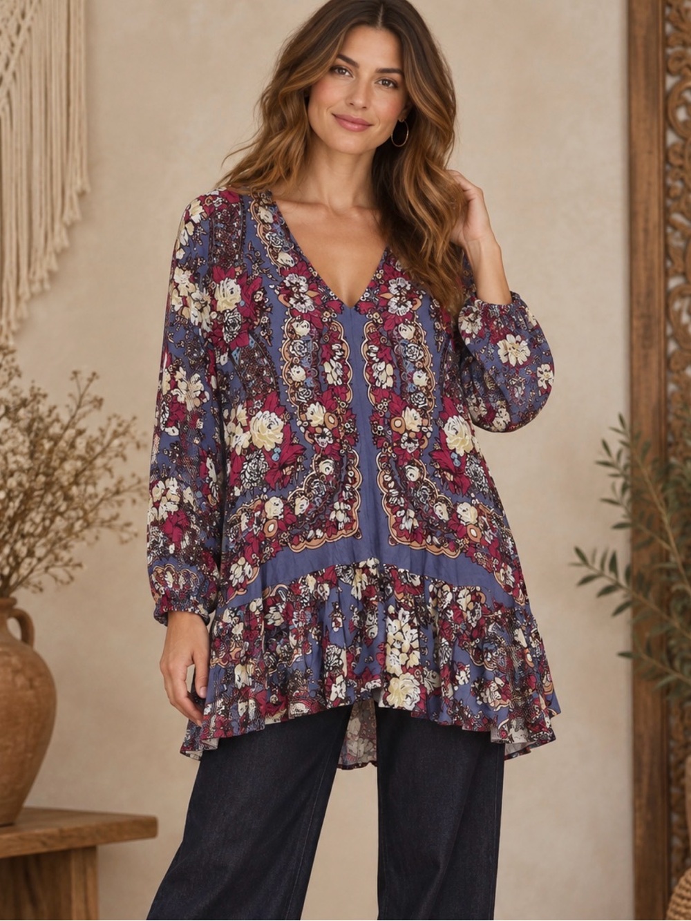 Free People Ruffle Hem Tunic (101055) š